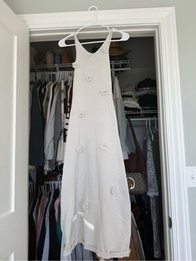 White knit flower dress